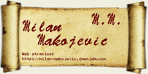Milan Makojević vizit kartica